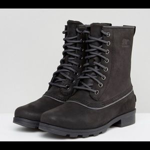 SOREL Emelie 1964 Women's Black Lace-Up Winter Boots 7.5